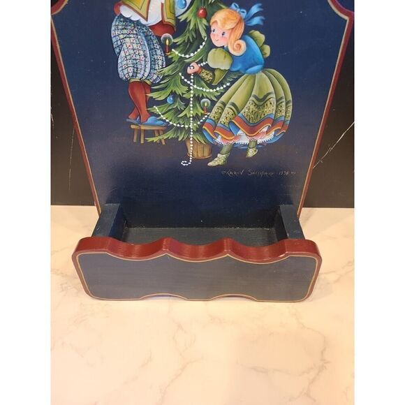 The Tree Decorators Christmas Card Holder A Margaret Wehking Design Wood Signed - Picture 3 of 11